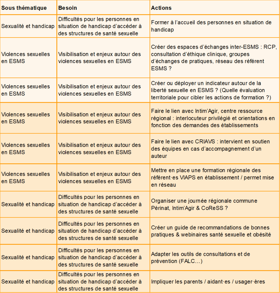 Visuel des missions prioritaires de la commission Personnes en situation de handicap du CoReSS CVL